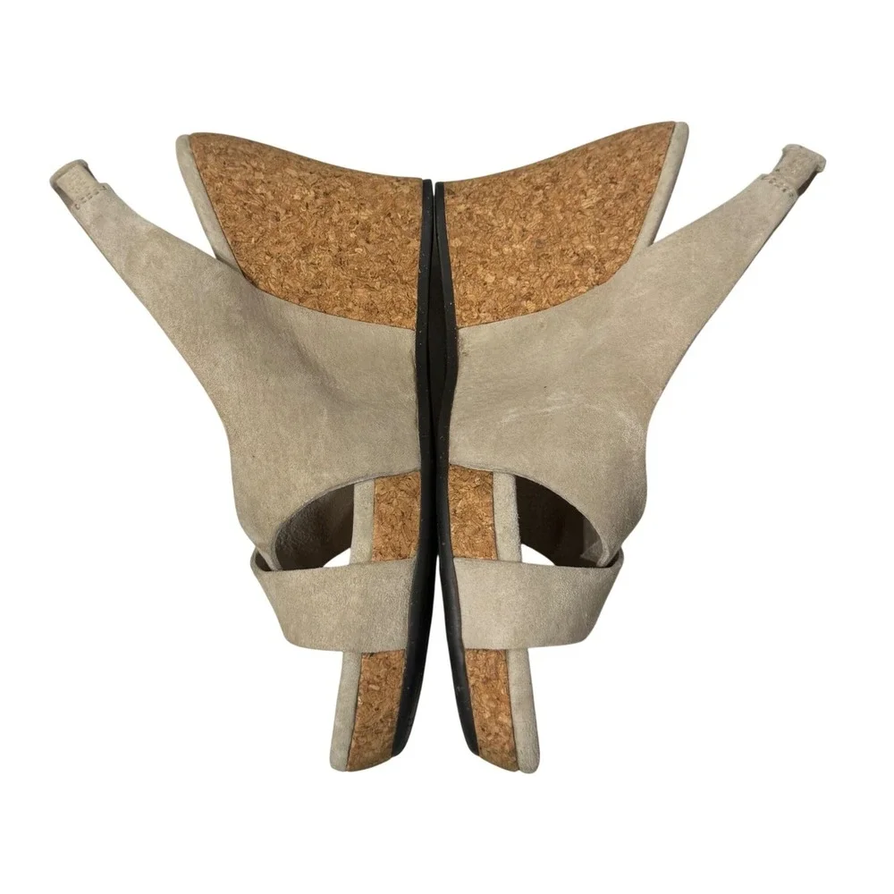 UGG Hazel Slingback Wedge Sandals Womens 8 Tan Suede Cork Platform
